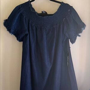 Eighty Eight Deep Blue Smocked Top